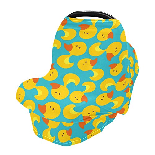 כיסויי מושב של מכונית לתינוק ברווז מצוירים - צעיף הנקה, חופה של מושב רב -שימושי, ליילודים