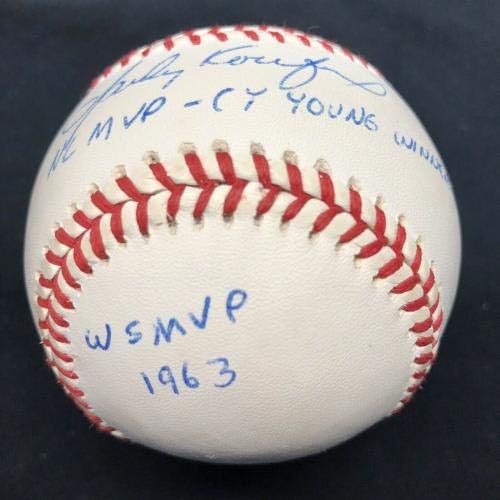 Sandy Koufax 1963 WS MVP Cy Young MVP חתום בייסבול JSA Loa - כדורי בייסבול עם חתימה