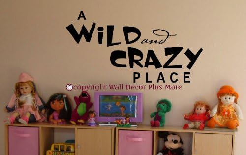 עיצוב קיר ועוד מקום פרוע ומטורף מדבקת קיר אומרת לעיצוב חדר ילדים או חדר ילדים 23 וואט על 12 שעות-שחור