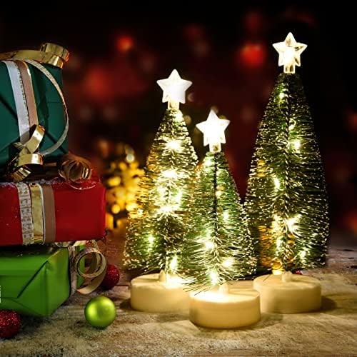 עץ חג המולד שולחן שולחן, מיני עץ אורן חג המולד מלאכותי, עץ חג המולד קטן עם קישוטים, מיני שולחן עבודה