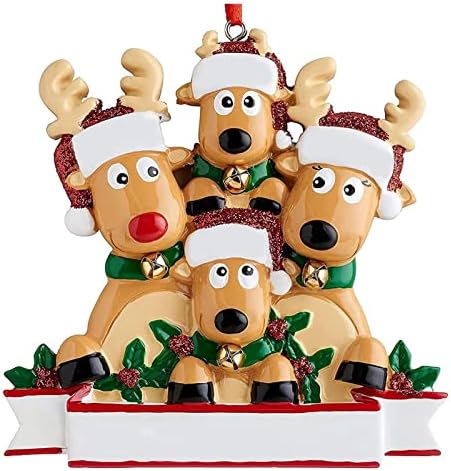 Pifude קישוטים לחג המולד איילים משפחת עץ חג המולד קישוט לשנה החדשה תליון חג המולד מתנה לקישוט משפחתי