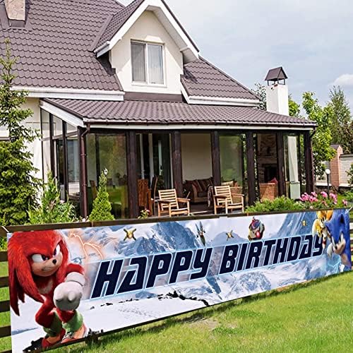 כחול סוניק קיפוד נושא יום הולדת שמח באנר סוניק בום גיבור רקע 118 אינץ 20 אינץ לילדים מסיבת יום הולדת