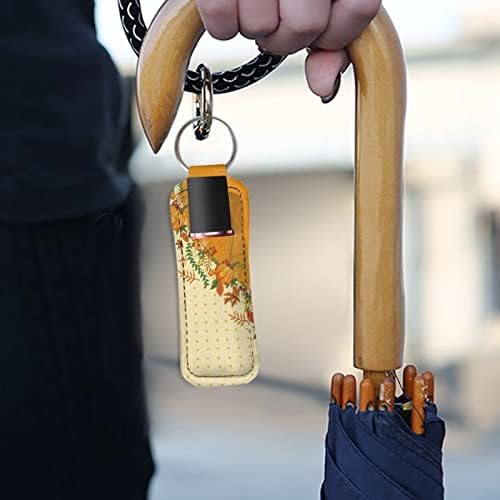 מחזיק מפתחות מחזיק מפתחות שפתון ניאופרן מחזיק מפתחות שפתון עם סתיו דלעת דפוס גשש נסיעות אבזרים
