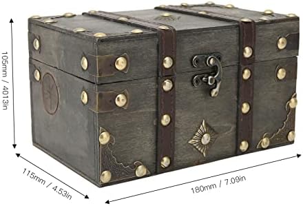 Jopwkuin מארגן תכשיטים קופסת אוצר, קופסאות מזכרת מעץ קופסת אחסון מעץ לארון שולחן בית ספר לאישה