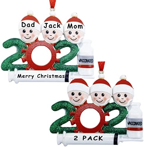 אישית חג המולד קישוטי 2021, אישית משפחת קישוטי עץ חג המולד, 2 חבילה יפה פנים עץ חג המולד קישוט משפחה