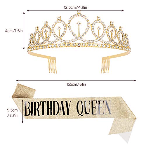 דידר יום הולדת כתרים לנשים, זהב ריינסטון נזר & יום הולדת מלכת אבנט, יום הולדת כתר יום הולדת נזר יום