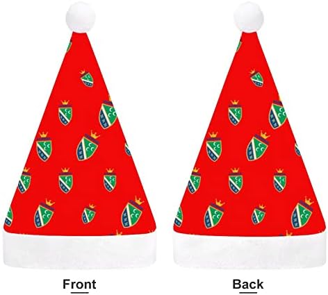 סנדזאק דגל כתר מצחיק חג המולד כובע סנטה קלאוס כובעי קצר קטיפה עם לבן חפתים עבור חג המולד חג מסיבת אספקת