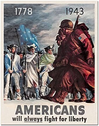 ג'ויצ'ני שלט מתכת נהדר אמריקאים נלחמים על חירות פטריוטי מלחמת העולם השנייה שלט צבאי לעיצוב הבית קישוט