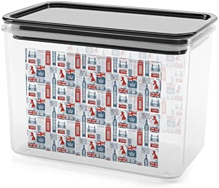 נושא של בריטניה ולונדון בריטי דגל אחסון קופסא פלסטיק מזון ארגונית מיכל מיכלי עם מכסה למטבח
