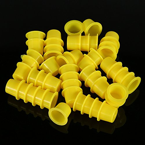 1000 יחידות חד פעמי קעקוע דיו כוסות צהוב מקצועי פלסטיק מיקרובליידינג קעקוע דיו כוסות איפור קבוע פיגמנט