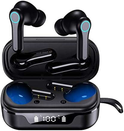 אוזניות Bluetooth Bluetooth 5.2 אוזניות אוזניות 90 שעות LED LED תצוגת חשמל אוזניות אלחוטיות 4 מיקרופון